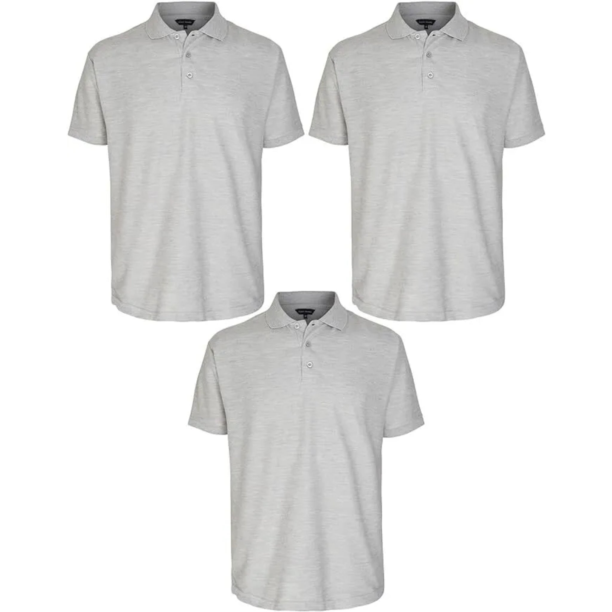Classic men’s polo shirts 3 pack collared casual tops in grey